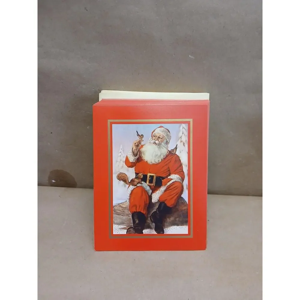 Vintage Plus Mark Christmas Cards Lot Santa Claus Design Made in USA 20 Pieces